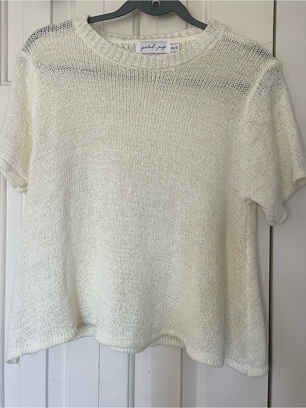 Petal & Pup lightweight ivory short-sleeve knit top